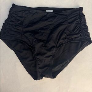 Kona Sol Black Full Coverage Bikini Bottoms